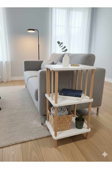 Ryrhyrdhonar Sidobord 40x75x30 cm - Vit - Möbler - Bord & matgrupper - Avlastningsbord - Lampbord