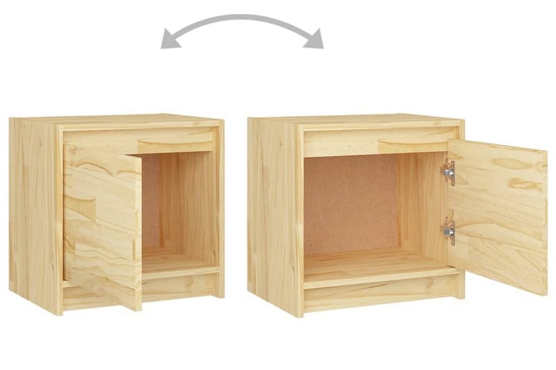 Sängbord 2 st 40x30,5x40 cm massiv furu - Brun - Möbler - Bord & matgrupper - Avlastningsbord - Sängbord & nattduksbord