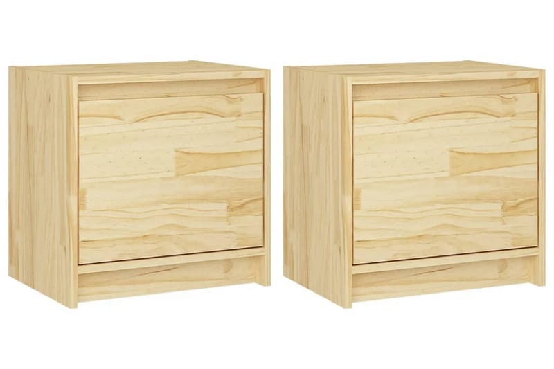 Sängbord 2 st 40x30,5x40 cm massiv furu - Brun - Möbler - Bord & matgrupper - Avlastningsbord - Sängbord & nattduksbord