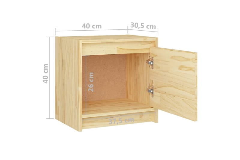 Sängbord 2 st 40x30,5x40 cm massiv furu - Brun - Möbler - Bord & matgrupper - Avlastningsbord - Sängbord & nattduksbord
