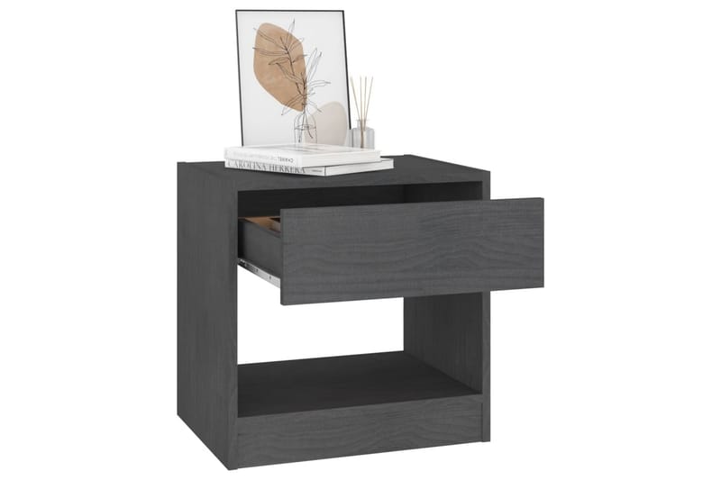Sängbord 2 st 40x31x40 cm massiv furu grå - Grå - Möbler - Bord & matgrupper - Avlastningsbord - Sängbord & nattduksbord