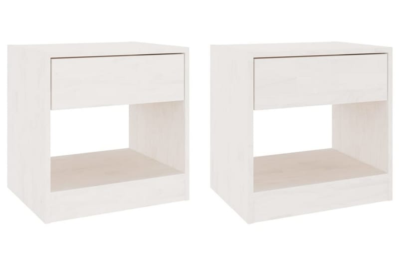 Sängbord 2 st 40x31x40 cm massiv furu vit - Vit - Möbler - Bord & matgrupper - Avlastningsbord - Sängbord & nattduksbord