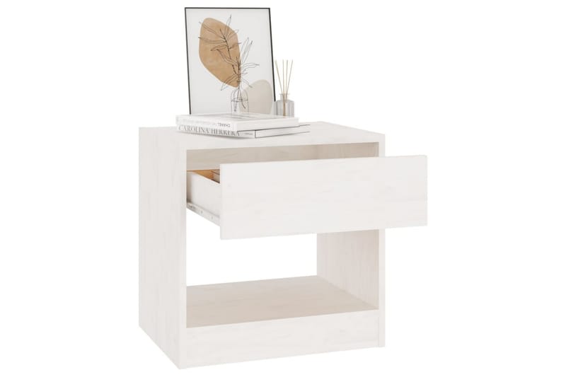 Sängbord 2 st 40x31x40 cm massiv furu vit - Vit - Möbler - Bord & matgrupper - Avlastningsbord - Sängbord & nattduksbord