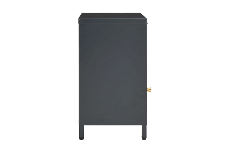 Sängbord 2 st antracit 40x30x54,5 cm stål och glas - Grå - Möbler - Bord & matgrupper - Avlastningsbord - Sängbord & nattduksbord