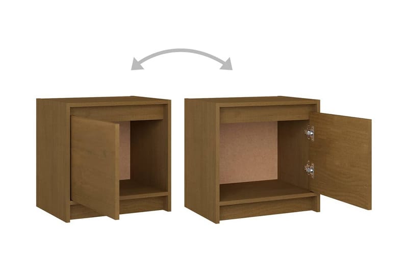 Sängbord 2 st honungsbrun 40x30,5x40 cm massiv furu - Brun - Möbler - Bord & matgrupper - Avlastningsbord - Sängbord & nattduksbord