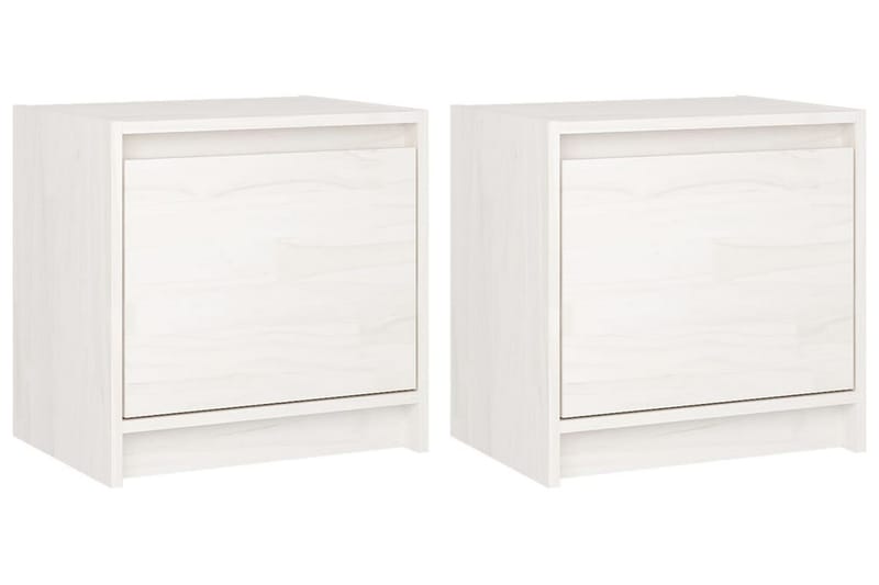 Sängbord 2 st vit 40x30,5x40 cm massiv furu - Vit - Möbler - Bord & matgrupper - Avlastningsbord - Sängbord & nattduksbord