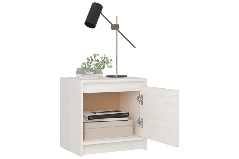 Sängbord 2 st vit 40x30,5x40 cm massiv furu - Vit - Möbler - Bord & matgrupper - Avlastningsbord - Sängbord & nattduksbord