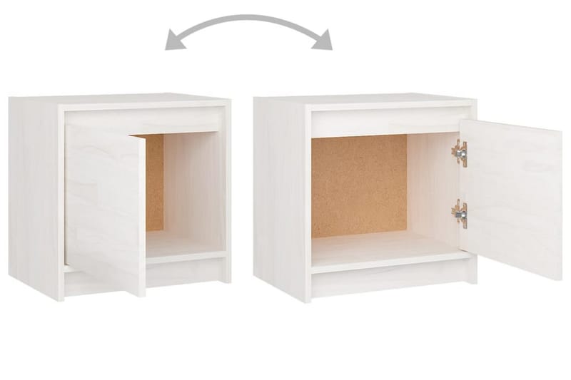 Sängbord 2 st vit 40x30,5x40 cm massiv furu - Vit - Möbler - Bord & matgrupper - Avlastningsbord - Sängbord & nattduksbord