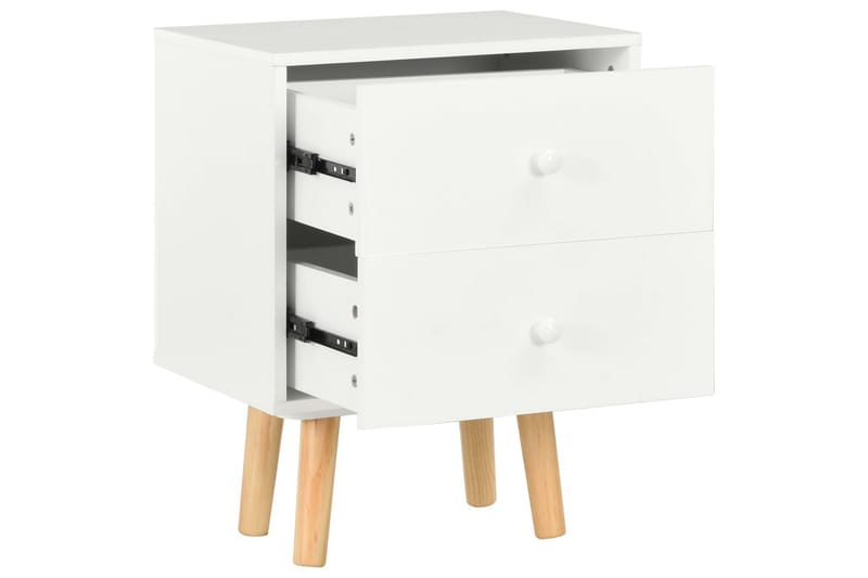 Sängbord 2 st vit 40x30x50 cm massiv furu - Vit - Sängbord & nattduksbord