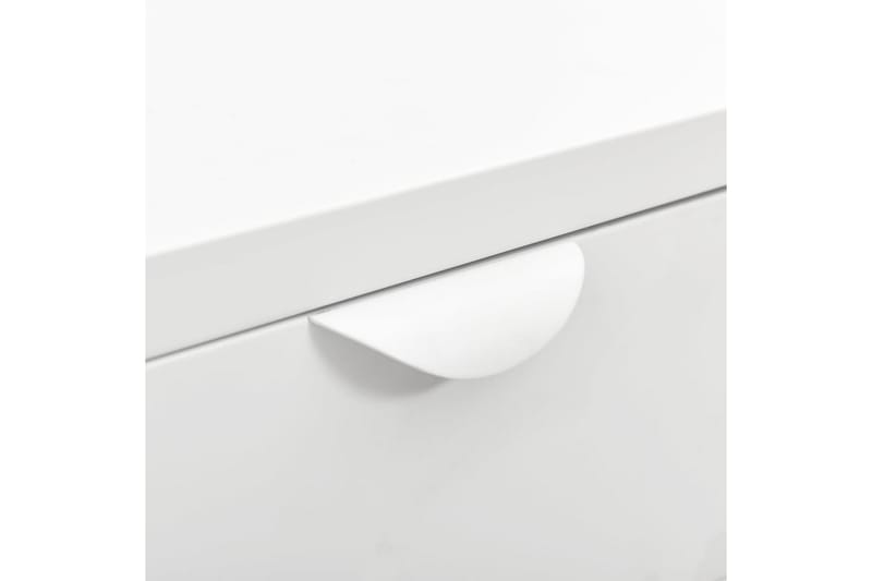 Sängbord 2 st vit 40x30x54,5 cm stål och glas - Vit - Sängbord & nattduksbord