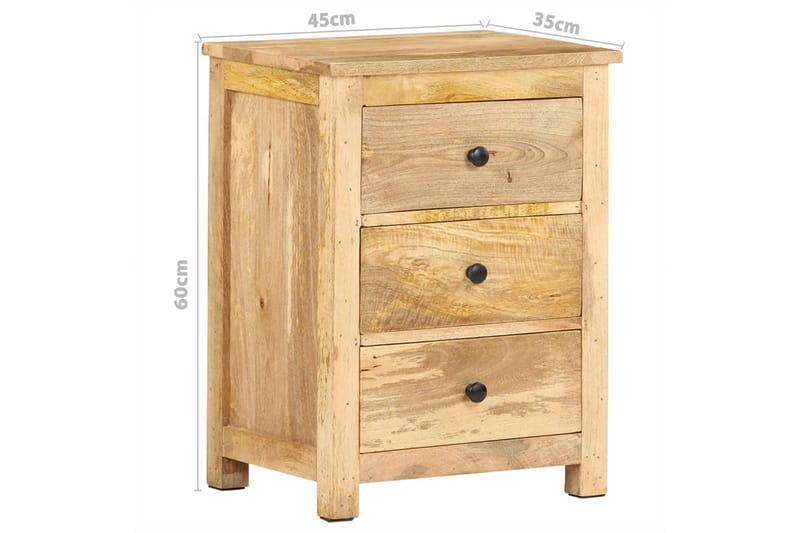 Sängbord 45x35x60 cm massivt mangoträ - Brun - Möbler - Bord & matgrupper - Avlastningsbord - Sängbord & nattduksbord