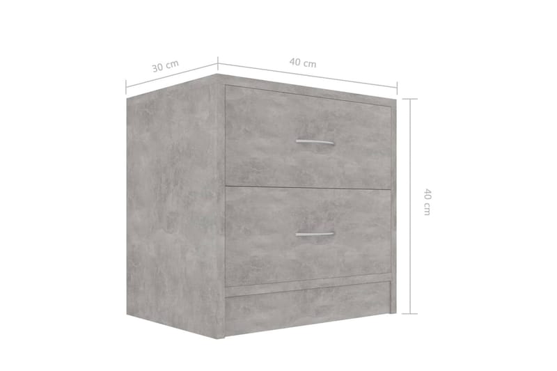 Sängbord betonggrå 40x30x40 cm sp�ånskiva - Grå - Sängbord & nattduksbord