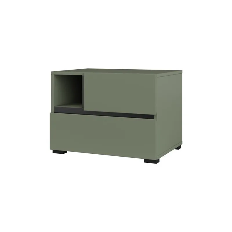 Sängbord Cross S med 2 lådor - Grön - Möbler - Bord & matgrupper - Avlastningsbord - Sängbord & nattduksbord