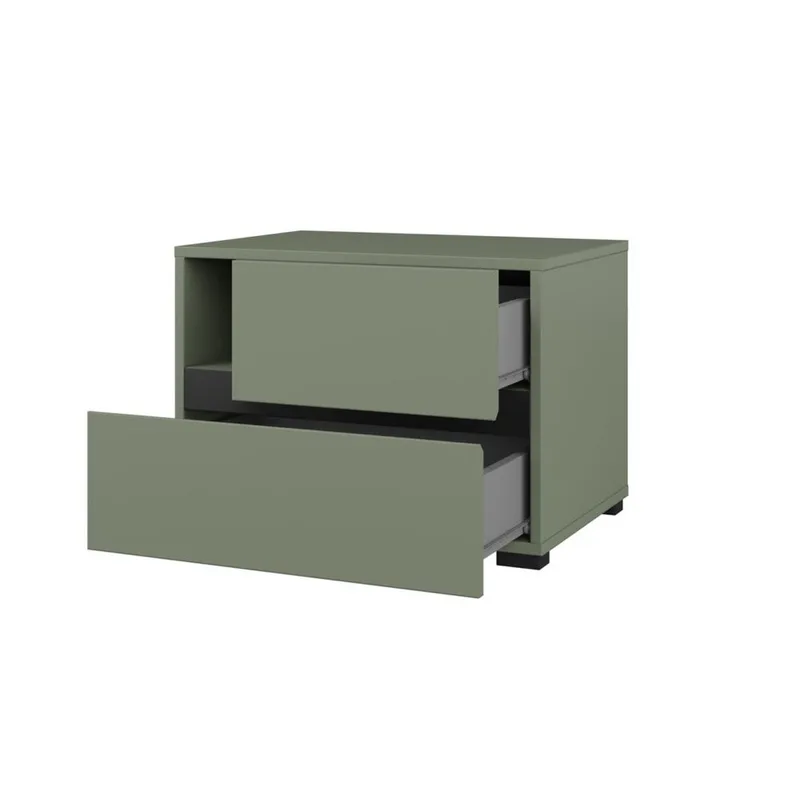 Sängbord Cross S med 2 lådor - Grön - Möbler - Bord & matgrupper - Avlastningsbord - Sängbord & nattduksbord