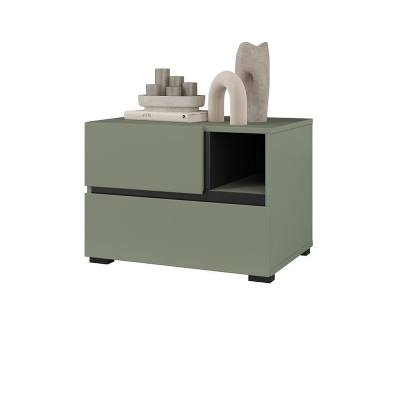 Sängbord Cross S med 2 lådor - Grön - Möbler - Bord & matgrupper - Avlastningsbord - Sängbord & nattduksbord