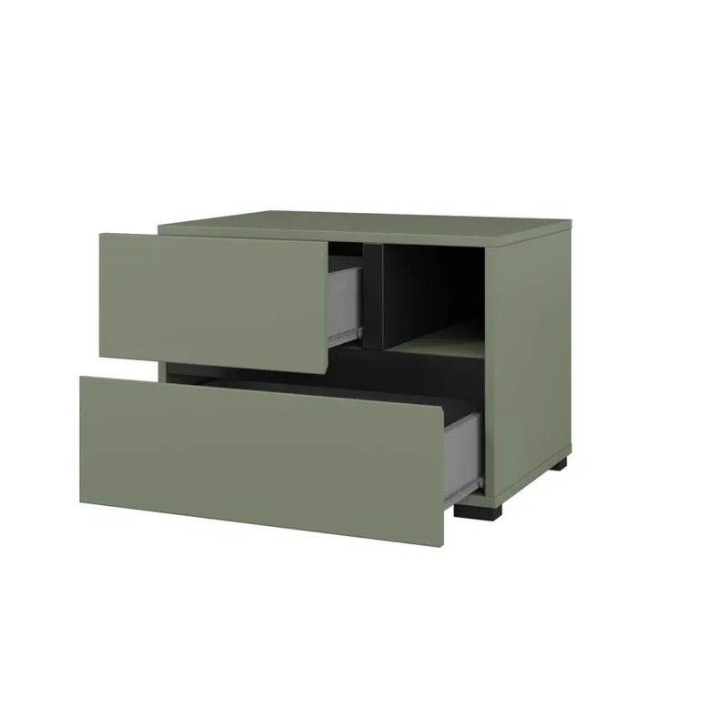 Sängbord Cross S med 2 lådor - Grön - Möbler - Bord & matgrupper - Avlastningsbord - Sängbord & nattduksbord