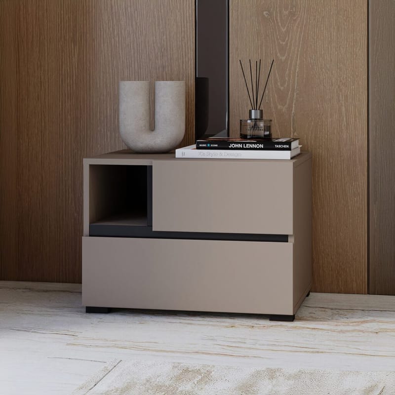 Sängbord Cross S med 2 lådor - Kongo - Möbler - Bord & matgrupper - Avlastningsbord - Sängbord & nattduksbord