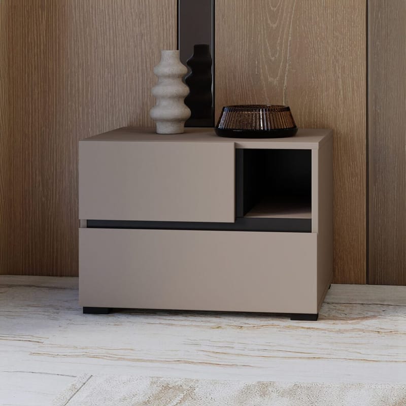 Sängbord Cross S med 2 lådor - Kongo - Möbler - Bord & matgrupper - Avlastningsbord - Sängbord & nattduksbord