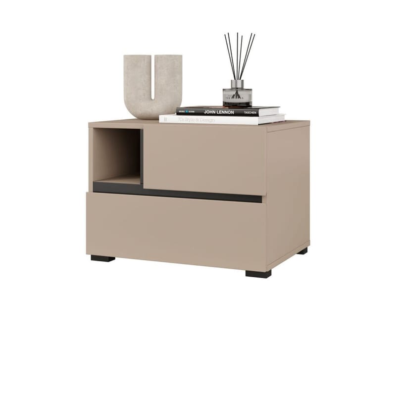 Sängbord Cross S med 2 lådor - Kongo - Möbler - Bord & matgrupper - Avlastningsbord - Sängbord & nattduksbord