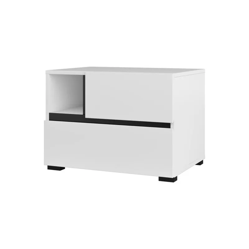 Sängbord Cross S med 2 lådor - Vit - Möbler - Bord & matgrupper - Avlastningsbord - Sängbord & nattduksbord