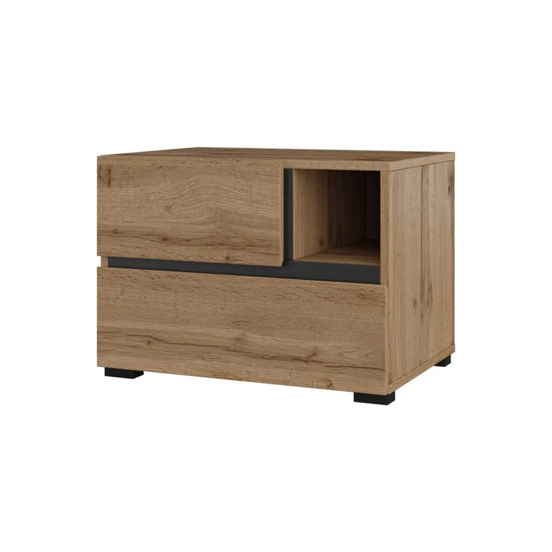 Sängbord Cross S med 2 lådor - Wotan Ek - Möbler - Bord & matgrupper - Avlastningsbord - Sängbord & nattduksbord