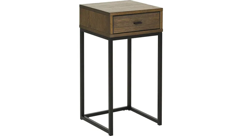 Sängbord Eiknor 60 cm, Brunlackad ek