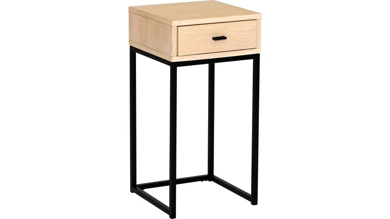Sängbord Eiknor 60 cm, Vitpigmenterad ek