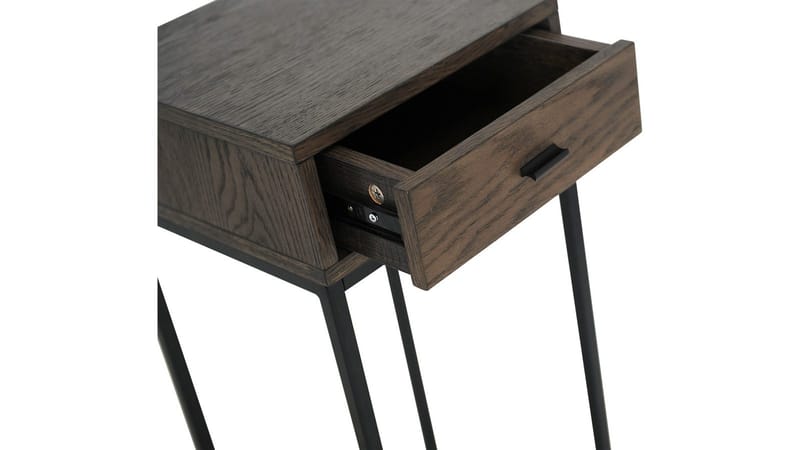 Sängbord Eiknor 75 cm - Brunlackad ek - Möbler - Bord & matgrupper - Avlastningsbord - Sängbord & nattduksbord