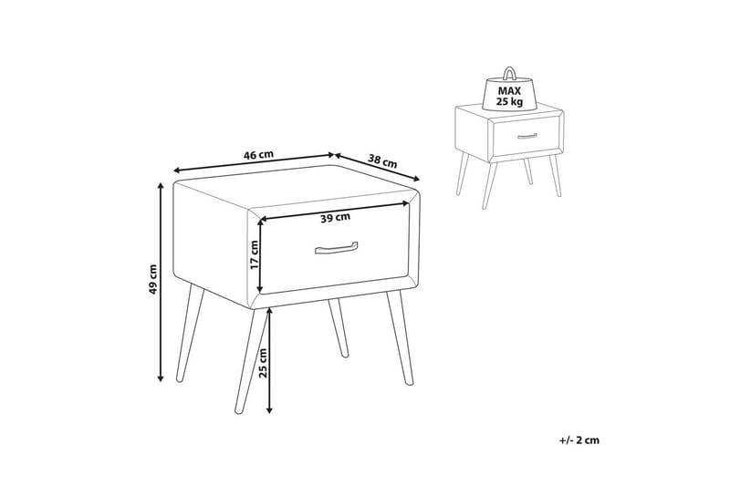 Sängbord Flayat Beige, guld, roséguld - Beige, guld, roséguld - Möbler - Bord & matgrupper - Avlastningsbord - Sängbord & nattduksbord