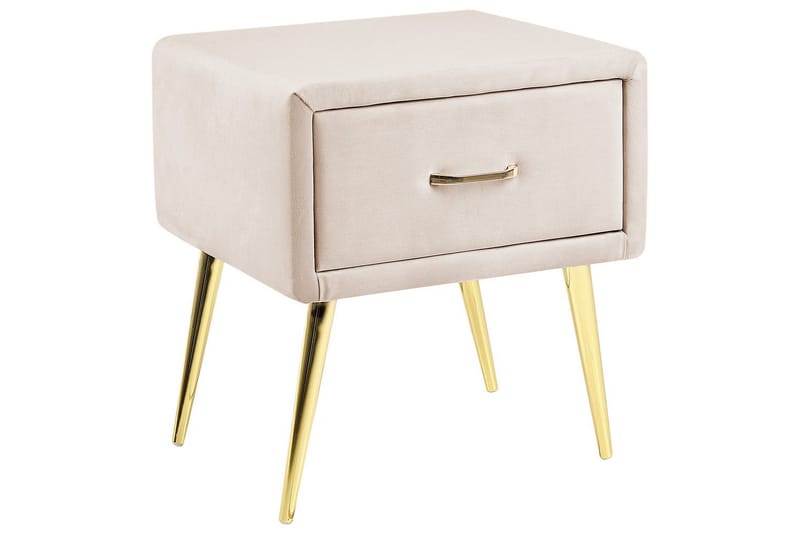 Sängbord Flayat Beige, guld, roséguld - Beige, guld, roséguld - Möbler - Bord & matgrupper - Avlastningsbord - Sängbord & nattduksbord