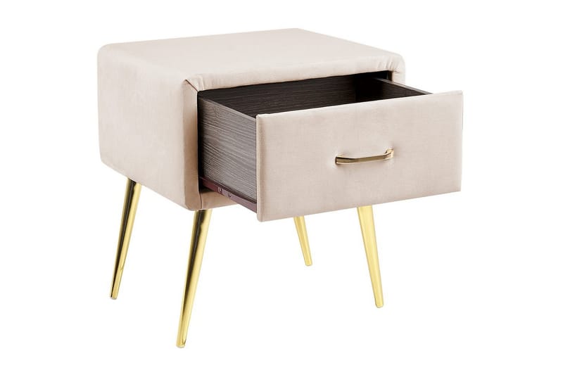 Sängbord Flayat Beige, guld, roséguld - Beige, guld, roséguld - Möbler - Bord & matgrupper - Avlastningsbord - Sängbord & nattduksbord