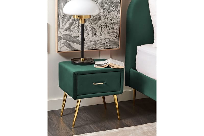 Sängbord Flayat Grön, guld - Grön, guld - Möbler - Bord & matgrupper - Avlastningsbord - Sängbord & nattduksbord