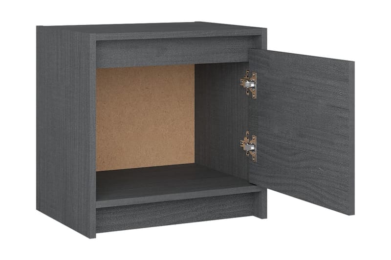 Sängbord grå 40x30,5x40 cm massiv furu - Grå - Möbler - Bord & matgrupper - Avlastningsbord - Sängbord & nattduksbord