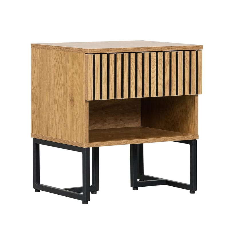 Sängbord Hampton 50x40x55 cm melamin - ekbark - Möbler - Bord & matgrupper - Avlastningsbord - Sängbord & nattduksbord