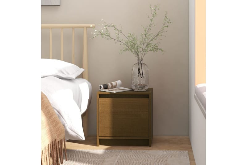 Sängbord honungsbrun 40x30,5x40 cm massiv furu - Brun - Sängbord & nattduksbord