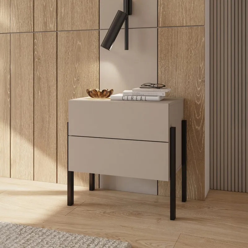 Sängbord Jukon S med 2 Lådor - Möbler - Bord & matgrupper - Avlastningsbord - Sängbord & nattduksbord