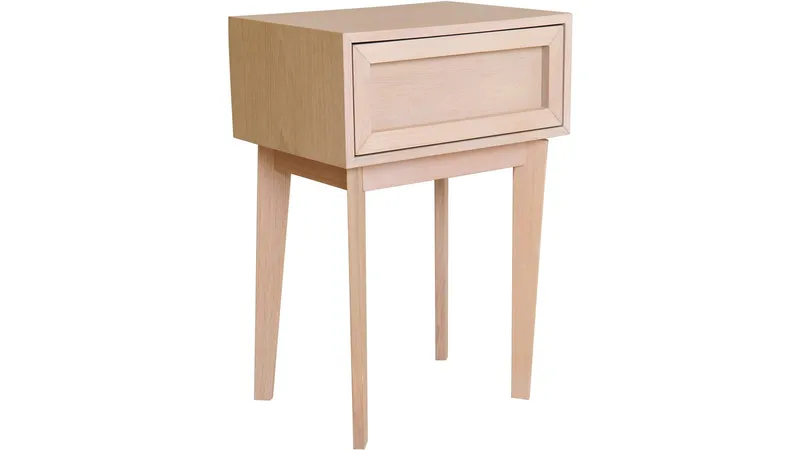 Sängbord Korsen, Vitpigmenterad ek