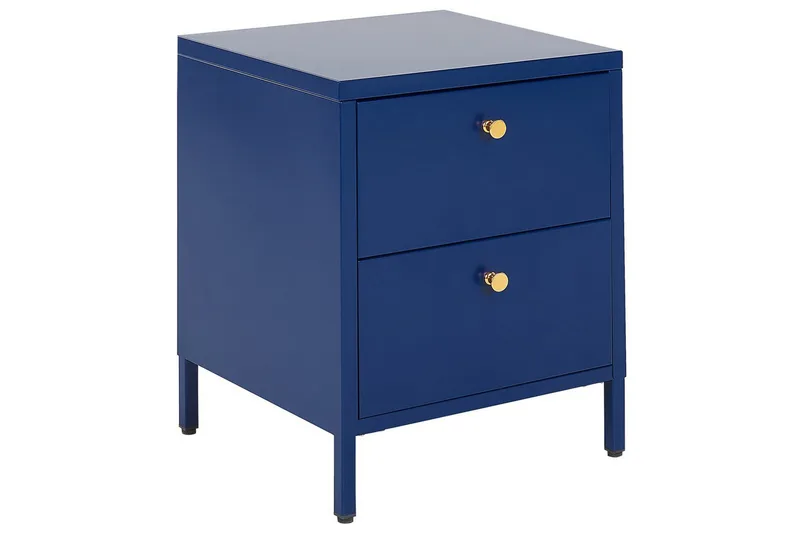 Sängbord Kylea Blå, guld - Blå, guld - Möbler - Bord & matgrupper - Avlastningsbord - Sängbord & nattduksbord