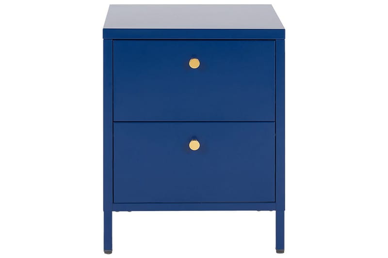 Sängbord Kylea Blå, guld - Blå, guld - Möbler - Bord & matgrupper - Avlastningsbord - Sängbord & nattduksbord