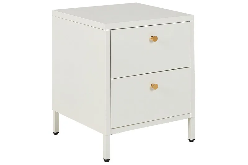 Sängbord Kylea Vitt, guld, Vitt, guld