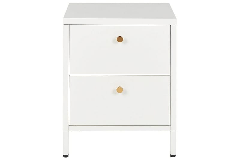 Sängbord Kylea Vitt, guld - Vitt, guld - Möbler - Bord & matgrupper - Avlastningsbord - Sängbord & nattduksbord