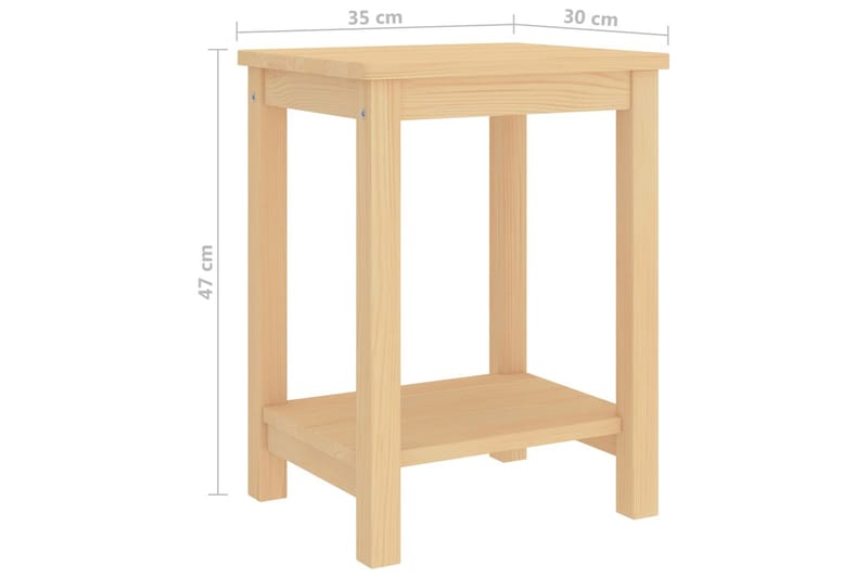 Sängbord ljust trä 35x30x47 cm massiv furu - Brun - Möbler - Bord & matgrupper - Avlastningsbord - Sängbord & nattduksbord
