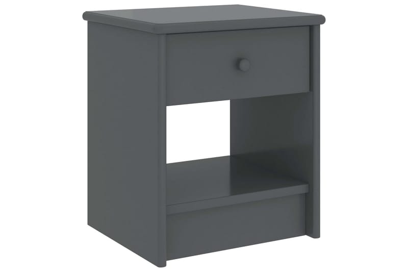 Sängbord mörkgrå 35x30x40 cm massiv furu - Grå - Sängbord & nattduksbord