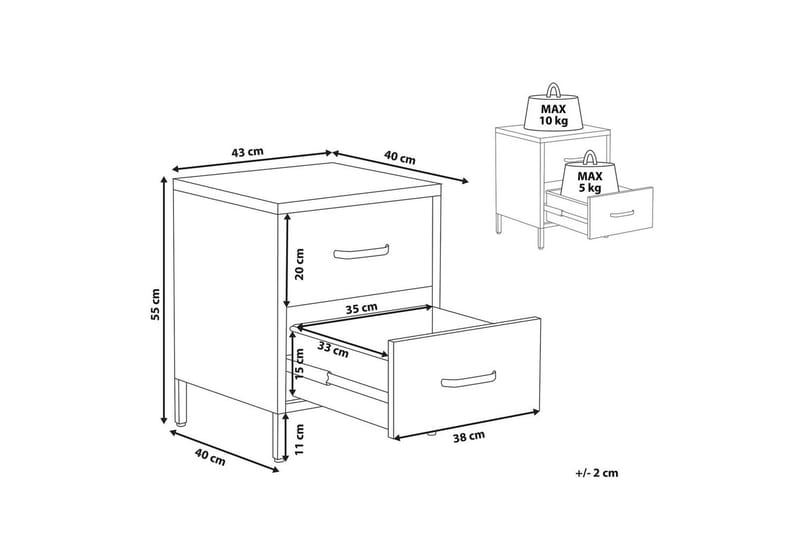 Sängbord Malavi Grön - Grön - Möbler - Bord & matgrupper - Avlastningsbord - Sängbord & nattduksbord