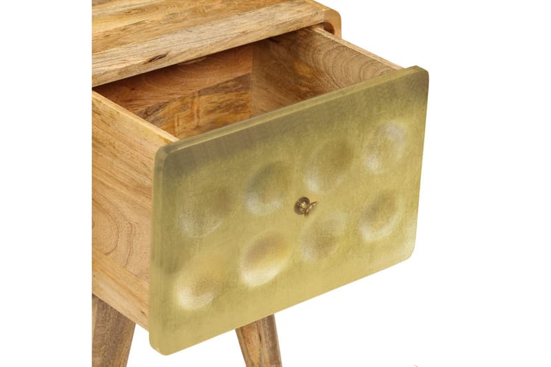 Sängbord massivt mangoträ 40x30x49 cm - Guld - Sängbord & nattduksbord