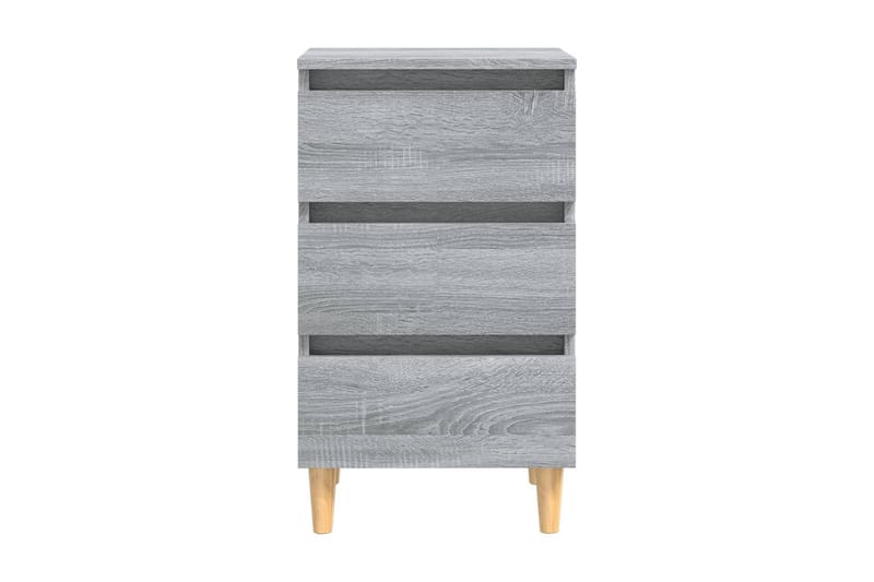 Sängbord med ben i massivt trä 2 st grå sonoma 40x35x69 cm - Grå - Möbler - Bord & matgrupper - Avlastningsbord - Sängbord & nattduksbord