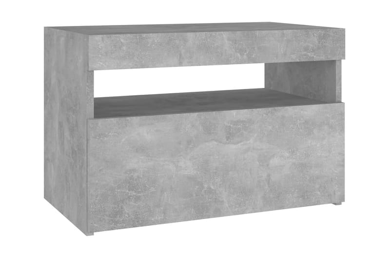 Sängbord med LED-belysning betonggrå 60x35x40 cm - Grå - Sängbord & nattduksbord