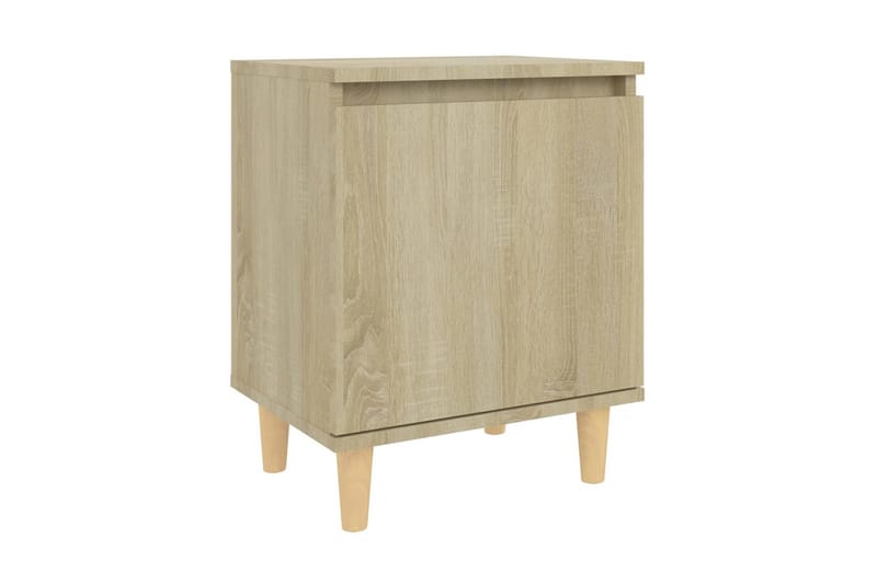 Sängbord med massiva träben sonoma-ek 40x30x50 cm - Brun - Möbler - Bord & matgrupper - Avlastningsbord - Sängbord & nattduksbord