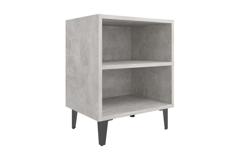 Sängbord med metallben betonggrå 40x30x50 cm - Grå - Möbler - Bord & matgrupper - Avlastningsbord - Sängbord & nattduksbord