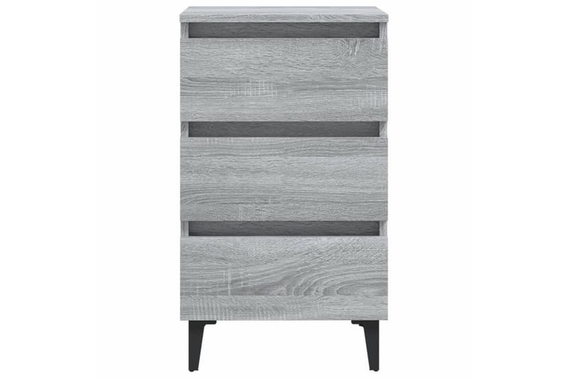 Sängbord med metallben grå sonoma-ek 40x35x69 cm - Grå - Möbler - Bord & matgrupper - Avlastningsbord - Sängbord & nattduksbord